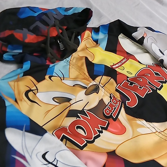 Members Only..Tom&Jerry..Hooded Zip up Jacket.Sz M..Black - Picture 3 of 9